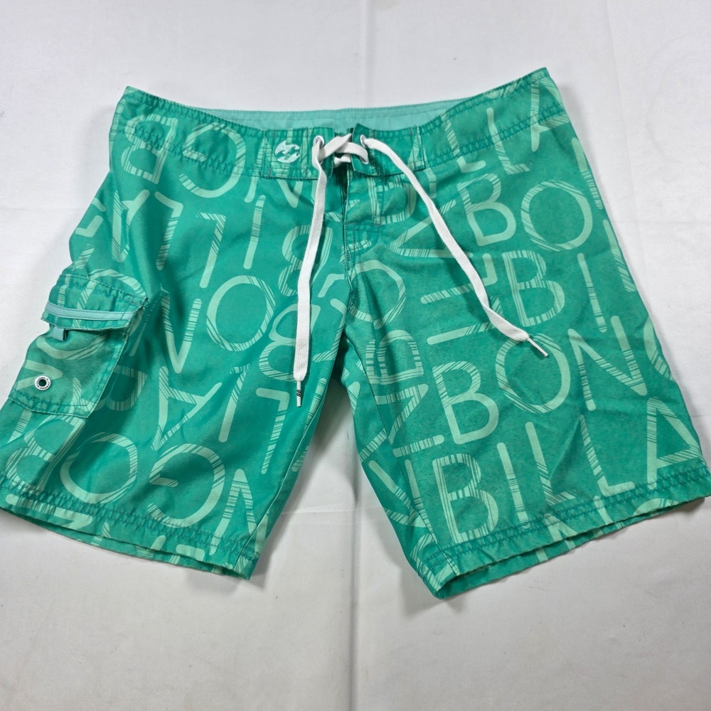 Billabong Mens Board Shorts Teal Green Logo Print Cargo Pocket Size 31 J116BVAC
